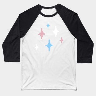 Trans Pride Sparkles Pixel Art Baseball T-Shirt